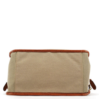 Chloe Beige Brown Canvas Leather Tote Bag