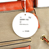 Chloe Beige Brown Canvas Leather Tote Bag