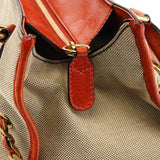 Chloe Beige Brown Canvas Leather Tote Bag