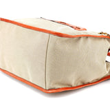 Chloe Beige Brown Canvas Leather Tote Bag