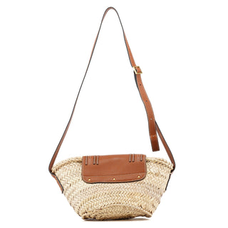 Chloé Beige Brown Marcie Basket Crossbody Bag