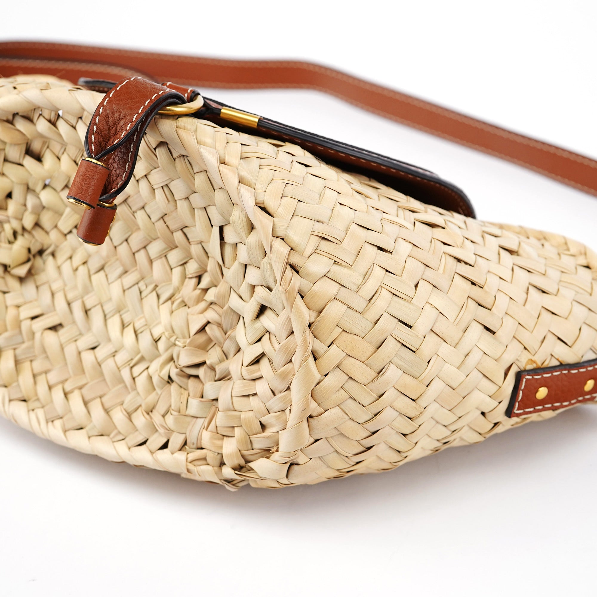 Chloé Beige Brown Marcie Basket Crossbody Bag