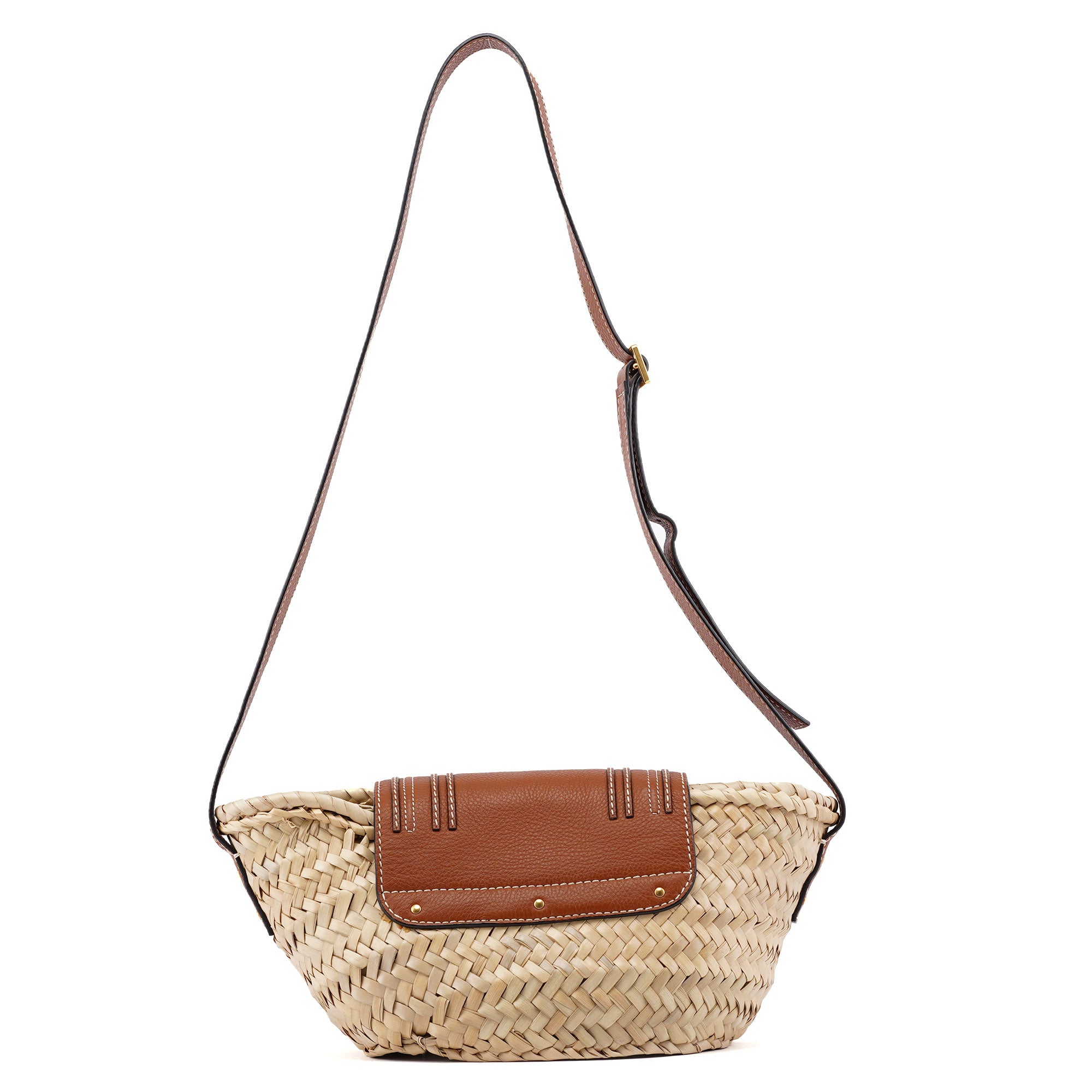 Chloé Beige Brown Marcie Basket Crossbody Bag