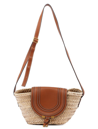 Chloé Beige Brown Marcie Basket Crossbody Bag