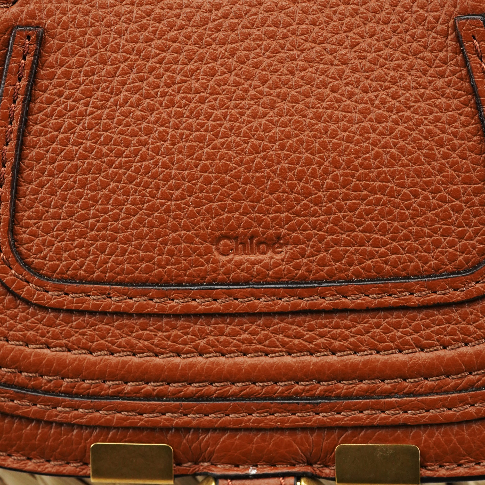 Chloe Beige Brown Raffia Marcie Basket Bag