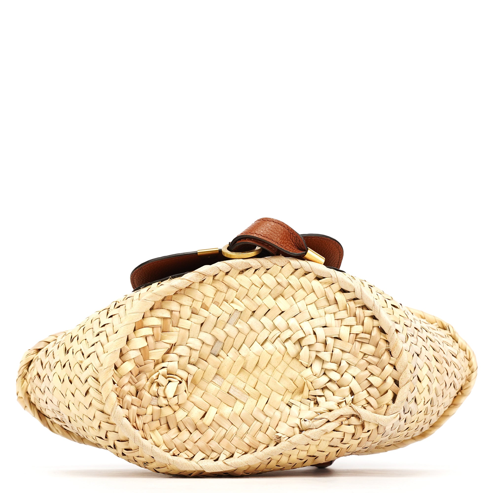 Chloe Beige Brown Raffia Marcie Basket Bag
