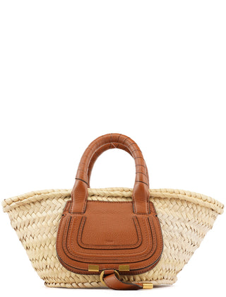 Chloe Beige Brown Raffia Marcie Basket Bag