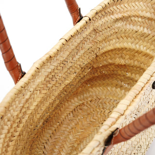 Chloe Beige Brown Raffia Marcie Tote Bag