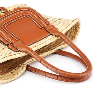 Chloe Beige Brown Raffia Marcie Tote Bag