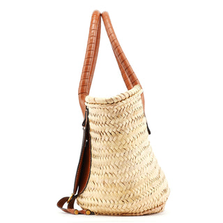 Chloe Beige Brown Raffia Marcie Tote Bag