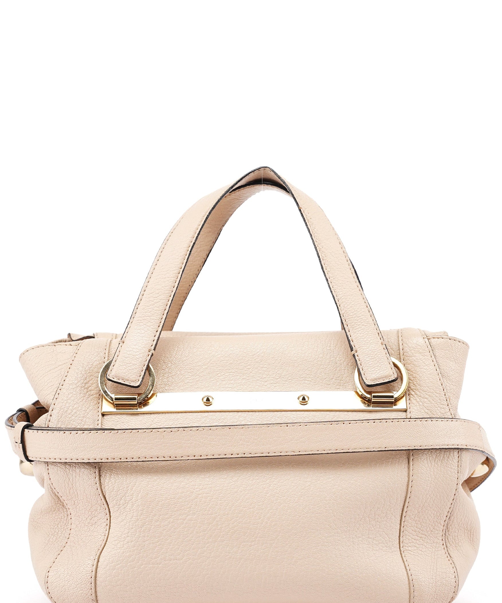 Chloé Beige Calfskin 2-Way Tote Bag