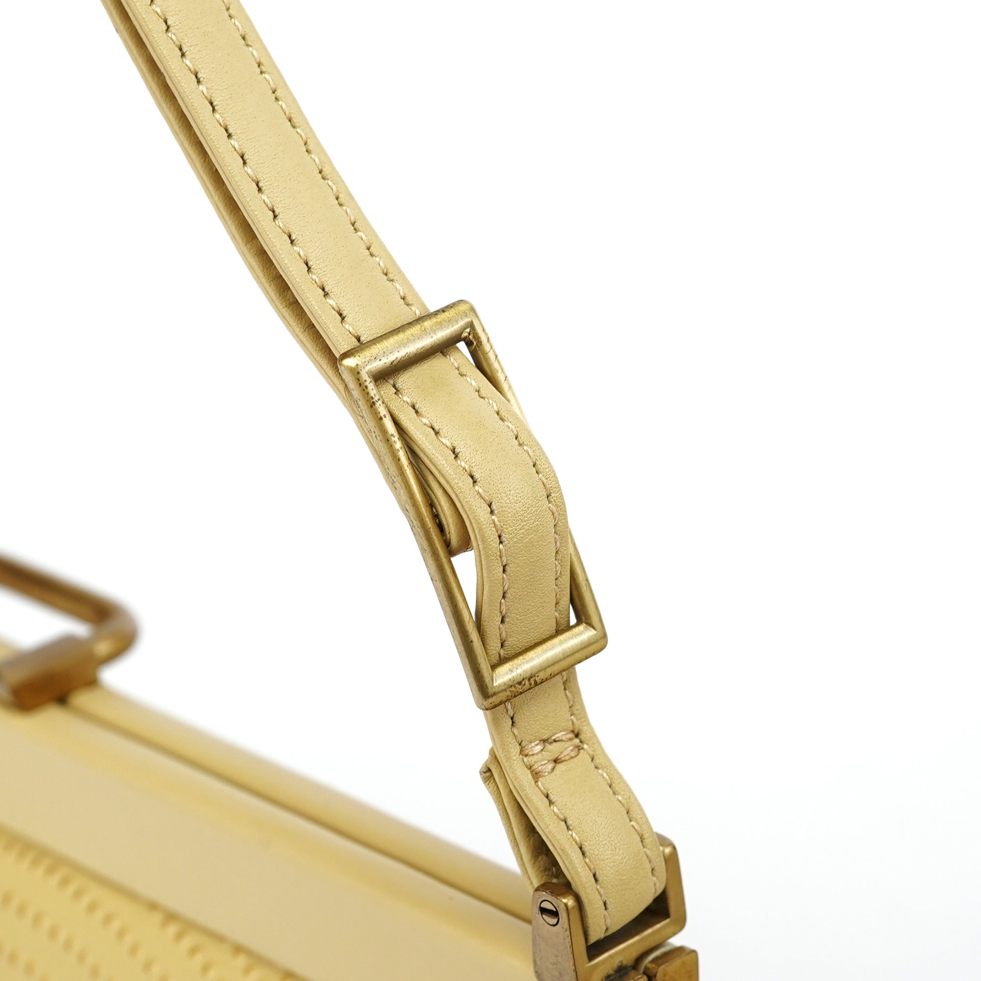 Chloé Beige Calfskin Embossed Leather Shoulder Bag