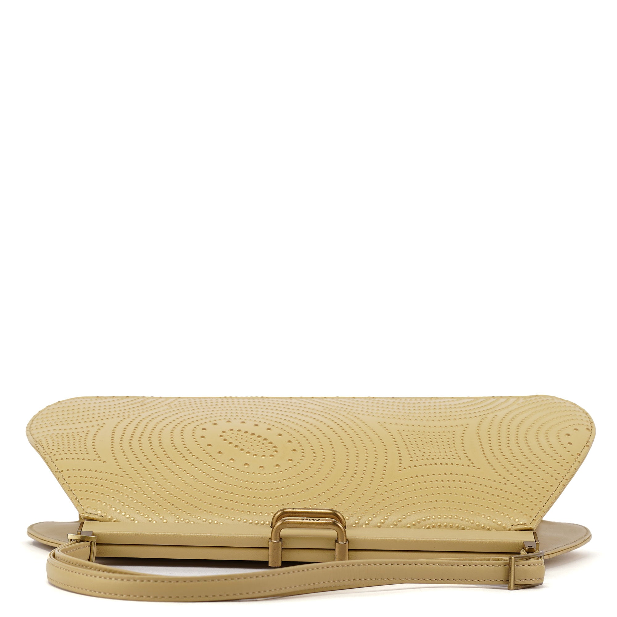 Chloé Beige Calfskin Embossed Leather Shoulder Bag