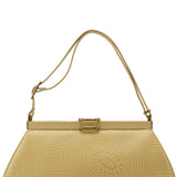 Chloé Beige Calfskin Embossed Leather Shoulder Bag