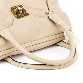 Chloe Beige Calfskin Leather Turnlock Bag