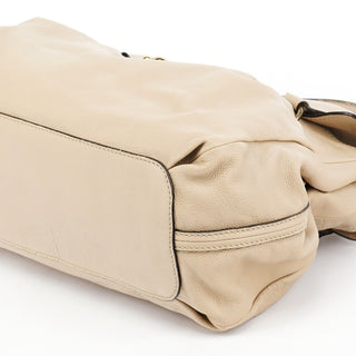 Chloe Beige Calfskin Leather Turnlock Bag