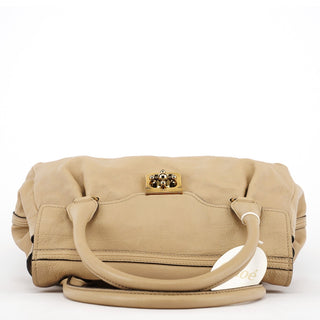 Chloe Beige Calfskin Leather Turnlock Bag