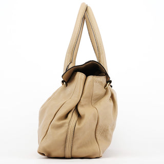 Chloe Beige Calfskin Leather Turnlock Bag