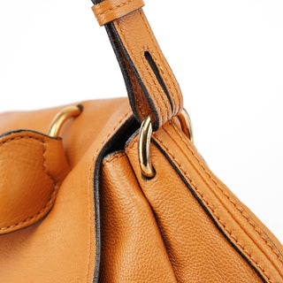 Chloé Beige Calfskin Turnlock 2-Way Bag