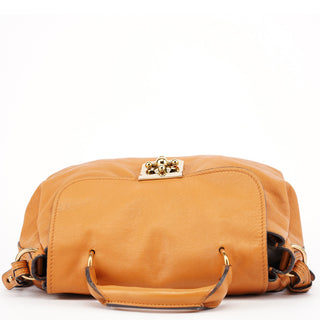 Chloé Beige Calfskin Turnlock 2-Way Bag