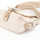 Chloé Logo Schultertasche mit Überschlag aus beigem Canvas