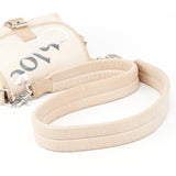 Chloé Logo Schultertasche mit Überschlag aus beigem Canvas