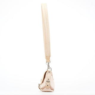 Chloe Beige Canvas Logo Flap Shoulder Bag
