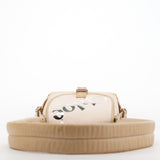 Chloé Logo Schultertasche mit Überschlag aus beigem Canvas