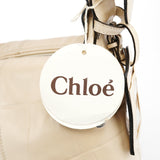 Chloe Beige Embossed Leather Camera Bag