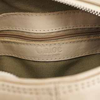 Chloe Beige Embossed Leather Camera Bag
