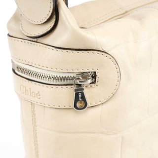 Chloe Beige Embossed Leather Camera Bag