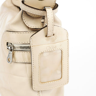 Chloe Beige Embossed Leather Camera Bag