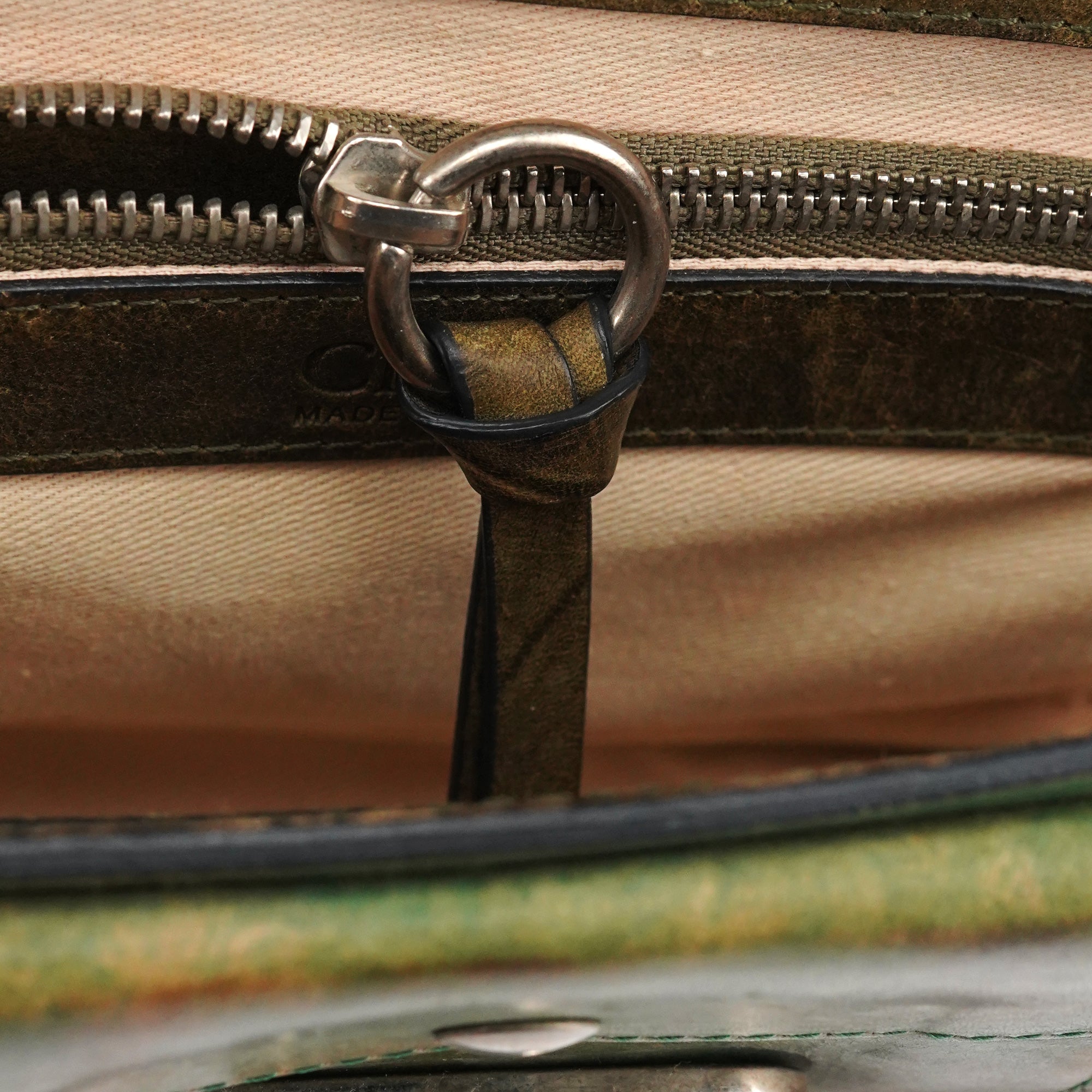 Chloé Borsa a mano Turnlock beige e verde