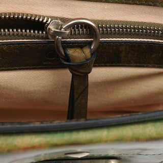 Chloe Beige Green Turnlock Top Handle Bag