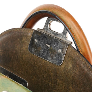 Chloe Beige Green Turnlock Top Handle Bag