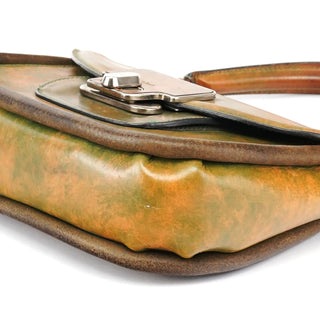 Chloe Beige Green Turnlock Top Handle Bag