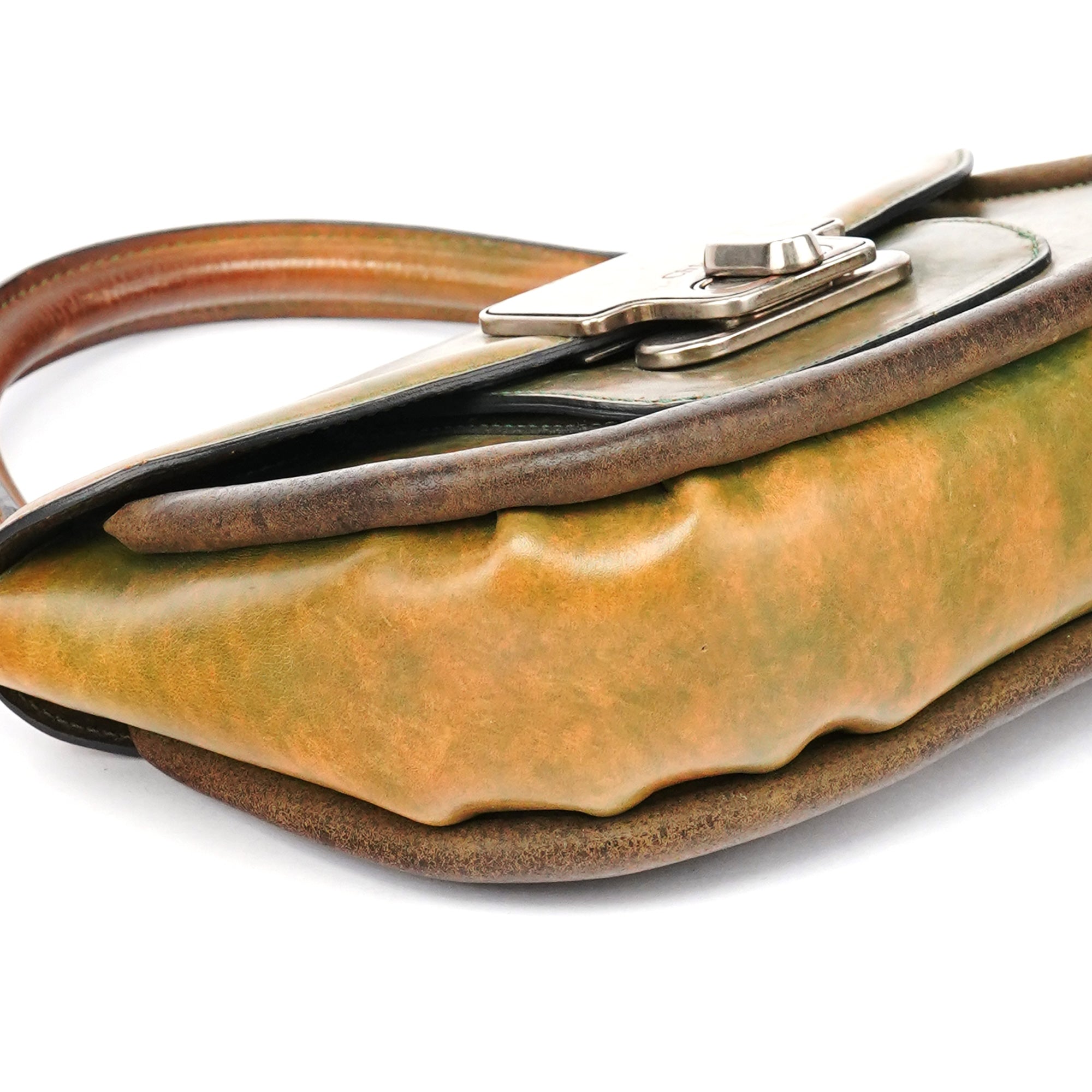 Chloé Borsa a mano Turnlock beige e verde