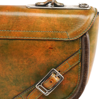 Chloe Beige Green Turnlock Top Handle Bag