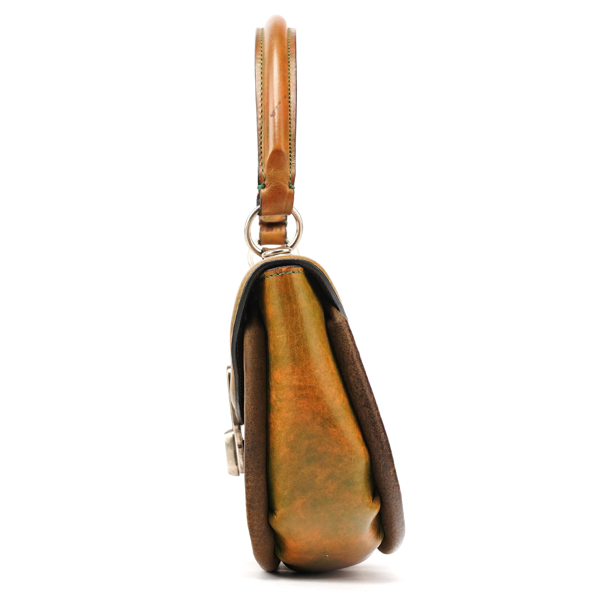 Chloé Borsa a mano Turnlock beige e verde
