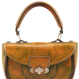 Chloé Borsa a mano Turnlock beige e verde