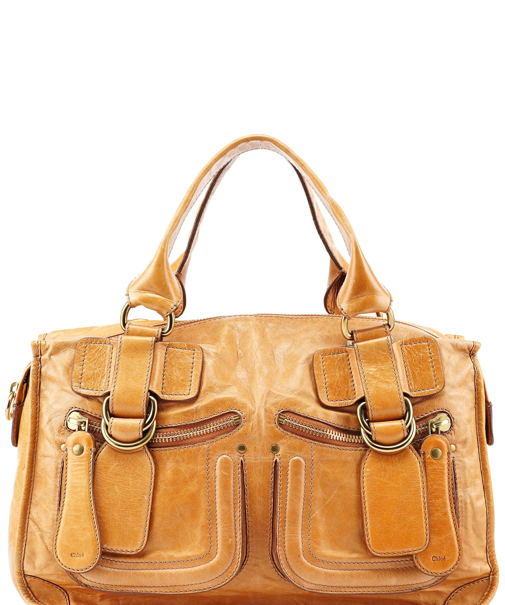 Chloé Beige Lambskin Bay Tote Bag