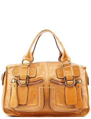 Chloé Beige Lambskin Bay Tote Bag