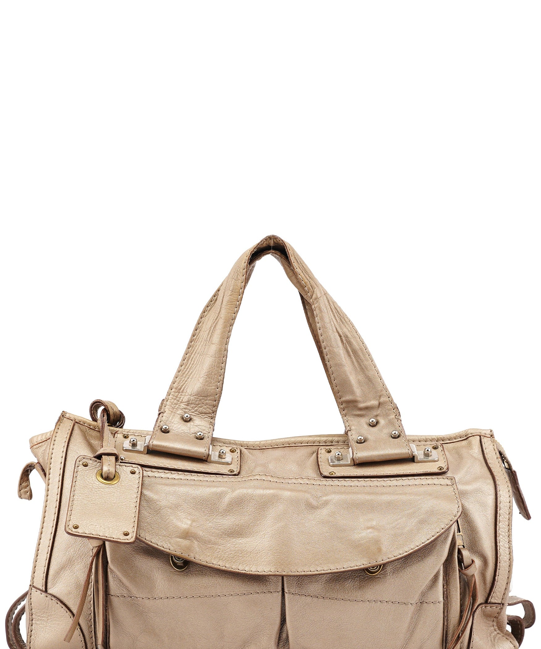 Chloé Beige Lambskin Leather Tote Bag