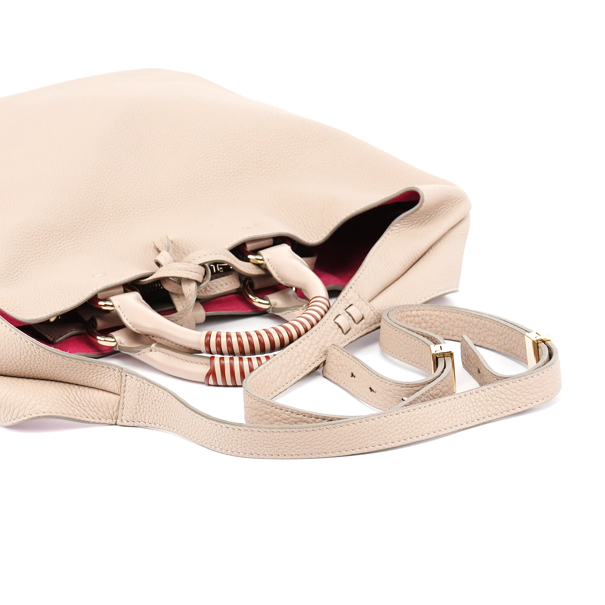 Chloé 2-Way Tasche aus Leder in Beige
