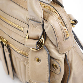 Chloe Beige Leather Bay Tote Bag