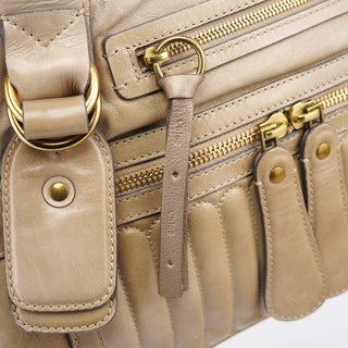 Chloe Beige Leather Bay Tote Bag