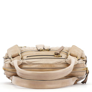 Chloe Beige Leather Bay Tote Bag