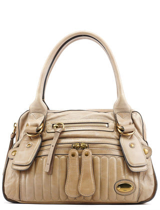 Chloe Beige Leather Bay Tote Bag