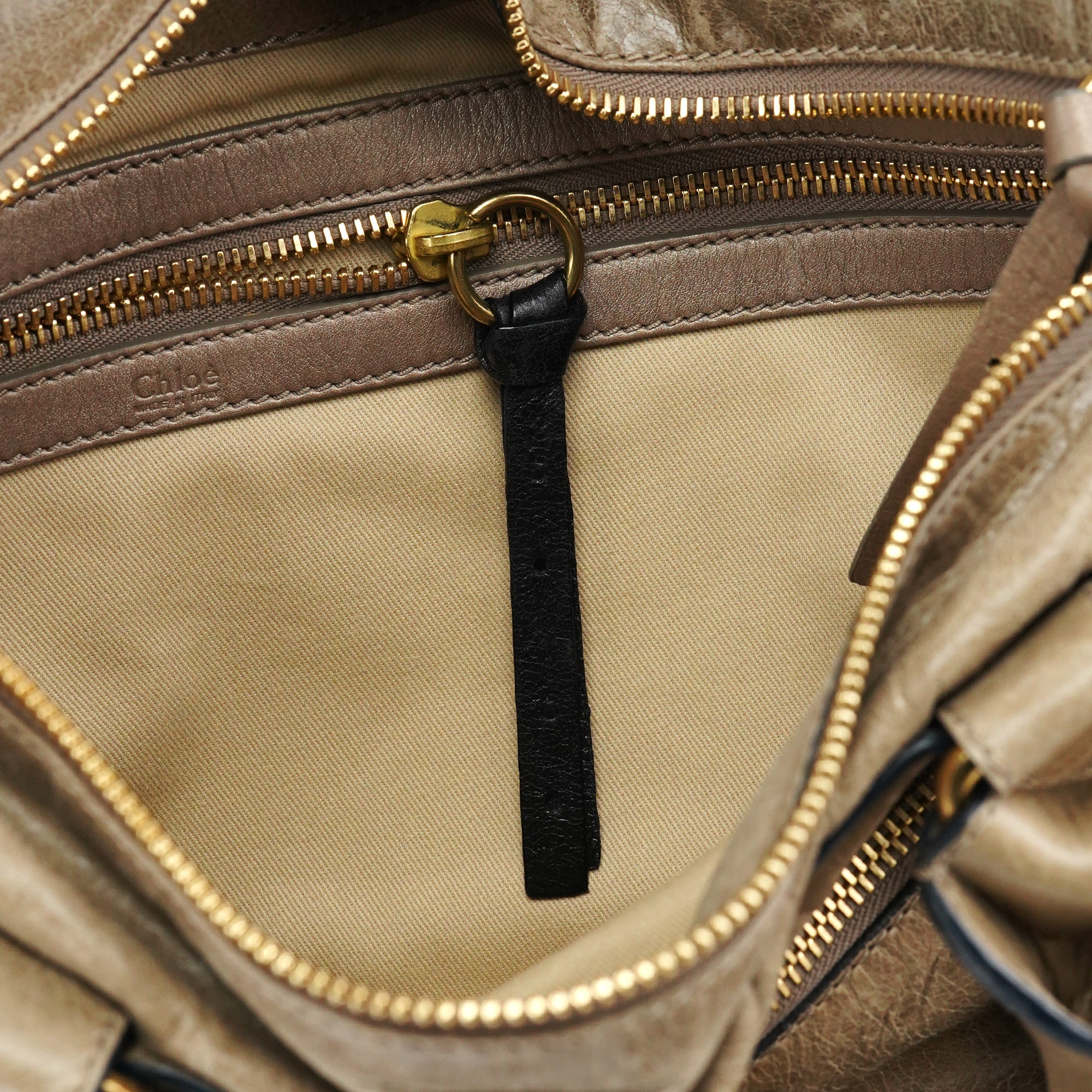 Chloe Beige Leather Bay Tote Bag