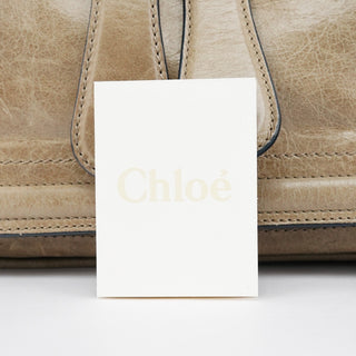 Chloe Beige Leather Bay Tote Bag